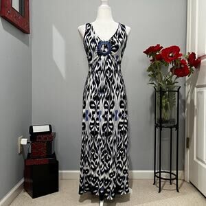 NEW Boston Proper Longline Halter Cascade Jewel Mediterranean Maxi Dress XXS